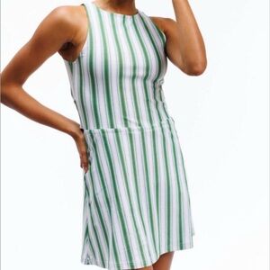 Smith & Quinn tie-back Beck Dress green blue stripe
